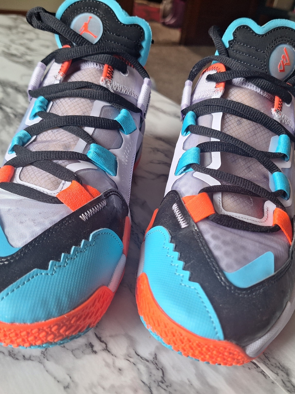 Air Jordan Big Kids Multicolor Basketball Shoes - Blue/Orange/Black